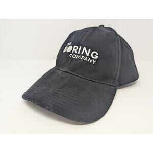 The Boring Company Hat Mens Black Adjustable Back Emboroidered Logo Elon Musk